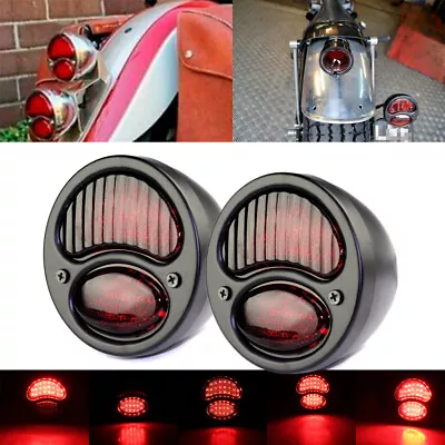 For Harley Honda Vintage LED Custom Hot Rat Street Rod Tail Light Turn Signal 2X • $59.98