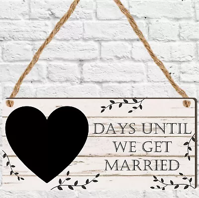 Countdown Chalkboard Wedding Plaque Engagement Sign Gift Fiance Mr & Mrs Bride • £3.99