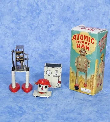 1949 ATOMIC ROBOT MAN Tin Toy 1997 Repro BOX & PARTS • $9.99