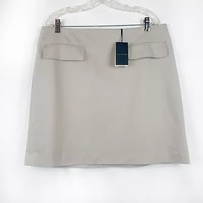 NWT Ann Taylor Beige A-Line Skirt Front Pockets Academia Mod Size 14 • $22