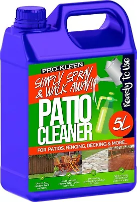 £14.95 • Buy ProKleen Patio Cleaner Fluid Algae Mould Killer 5L Brick Paving 25% Stronger 5L