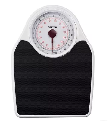 SALTER Mechanical Bathroom Scale Doctor Style Sturdy High Accuracy White Black • £34.97