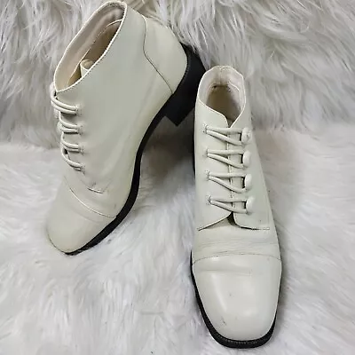 Vintage Scruples Victorian Style Ivory Cream Boots Costume Size 8.5 B Leather  • $24.99