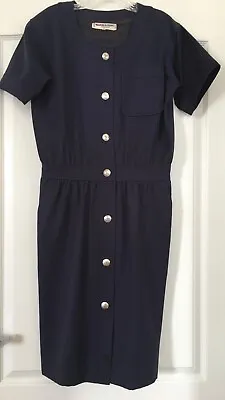 Yves Saint Laurent Dress Rive Gauche Navy FR 38 US 6 1980s Rare Vintage  • $350