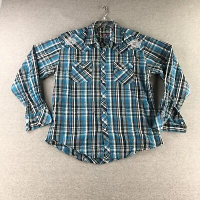 Rock 47 Shirt Mens Extra Large Pearl Snap Western Long Sleeve • $16.48