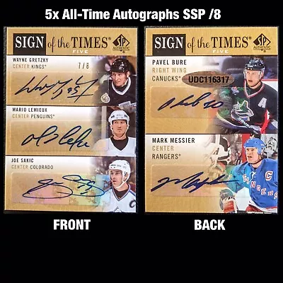 2012-13 SP Authentic Sign Of The Times 5 Auto Gretzky Lemieux Bure Messier /8 • $1999