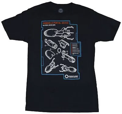 Portal 2 Adult New T-Shirt - Portal Gun Classic Blue Print Pic • $14.98