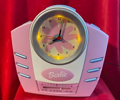 Barbie Vintage 2002 Alarm Clock Radio Battery Operated W/AA Not Included-Tested! • $25.95