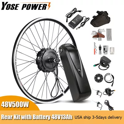 26  Rear E Bike Motor 48V 500W Electric Bicycle Conversion Kit With Battery 48V • $395.99