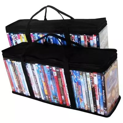 DVD Storage Organizer - Classic Set Of 2 Storage Bags With Room For 40 DVDs Each • $20.19