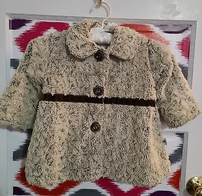 Corky & Company Plush Fleece Swing Coat Size 2T Beige Brown • $17