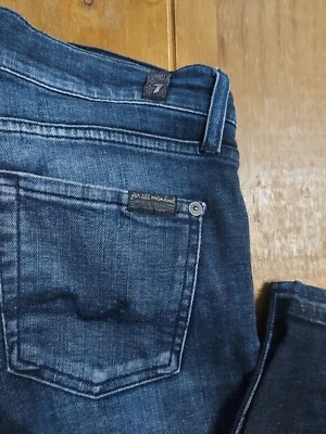 Womens/girls 7 For All Mankind Jeans Dark Blue Size 26 Excellent Condition • £8.99