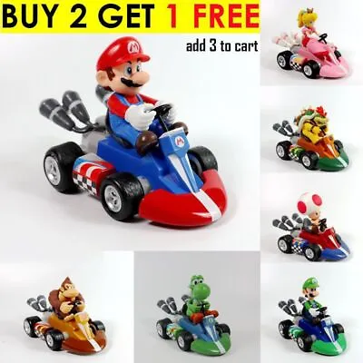 Super Mario Figure Kart Luigi Peach Toad Bowser Pull Back Car Christmas Gifts  • £7.94