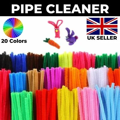£3.49 • Buy Pipe Cleaners 30cm 6mm 20 Colours High Quality Chenille Craft Stems UK