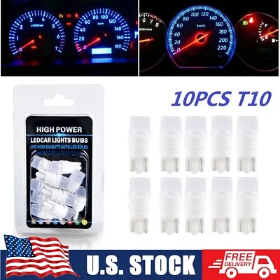 10pcs Blue LED T10 168 Instrument Speedometer Dash Cluster Light Bulbs 194 2825 • $10.99