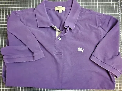 BURBERRY Brit Men Cotton Pique Polo Shirt Size Small Nova Trimmed • $30