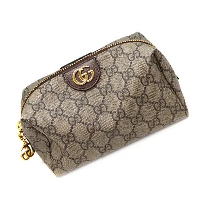 £231.13 • Buy GUCCI Ophidia Medium Cosmetic Case Pouch GG Supreme Canvas Beige Brown 548393