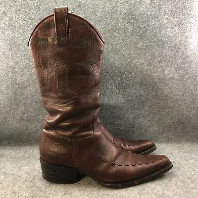 DSquared Boots Men's 8.5/9 'Five Star Campin' Brown Leather Western Cowboy 41.5 • $199.50