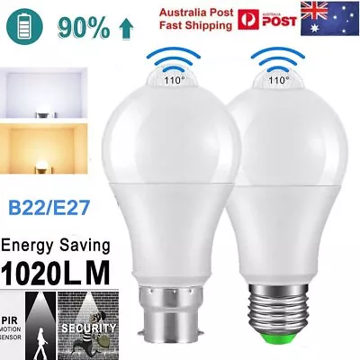 E27 B22 PIR Sensor Motion LED Light Bulb  12W 15W Globe Home Lamp 110V-220V • $9.49