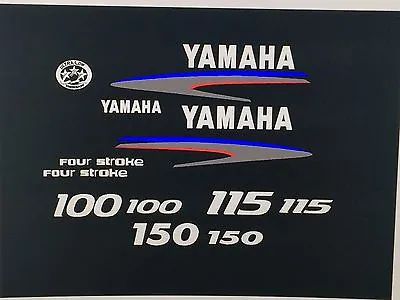 Yamaha 4-Stroke 100/115/150hp Outboard Decal Kit   Marine Vinyl  • $66.99