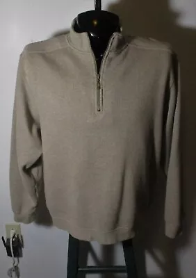 Men's L.L. BEAN Tan Long Sleeve 1/2 Zip Jersey Size L Reg. • $25.60