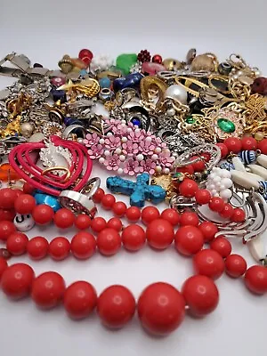 Craft Jewelry Lot Vintage & Modern Pieces Parts Broken Wearable Assortment • $12.95