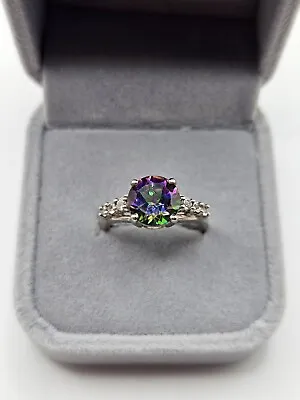 925 Silver Mystic Topaz Ring Size N 1/2 • $36.63