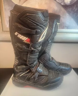 Mens O’NEAL MX Element Black Motorcycle Motocross Boots Size 12 • $74.95