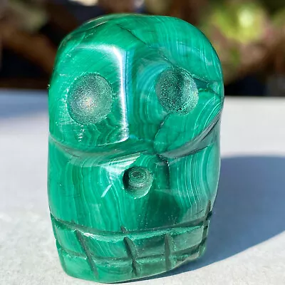 153G Natural Gemstone Malachite Quartz Crystal Skull Carved Healing Reiki Stone • $0.99