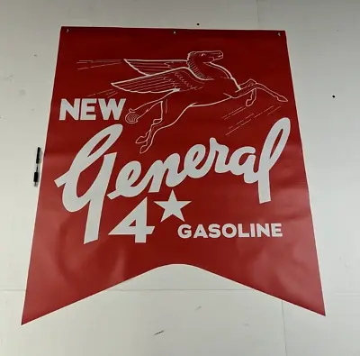 Mobilgas Mobil General 4 Vintage Style  Gas Station Banner Sign Pennant Pegasus • $49.89