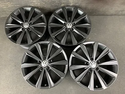$795 • Buy (4) VW Golf Satin Black Powder Wheels Rims + Caps 17  Hol.69944 EOS GTI Jetta