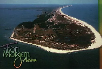 Fort Morgan West Of Gulf Shores Mobile Point Alabama Aerial AL --- Postcard • $1.99