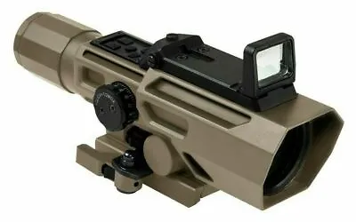 VISM ADO Scope 3-9X42 P4 W/ Flip-Up Red Dot Sight & QR Mount Rifle Scope TAN • $193.99