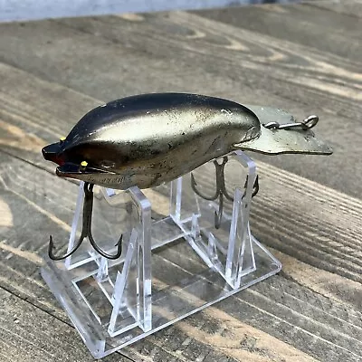 Vintage Jitterbug Arbogast Mud Bug Silver Crank Bait Bass Fishing Lure • $22.79