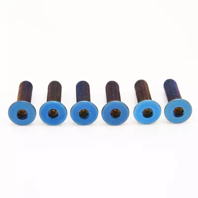 Aluminum 6pcs Burnt Titanium Steering Wheel Bolts With Adapter For Momo Nardi • $9.92