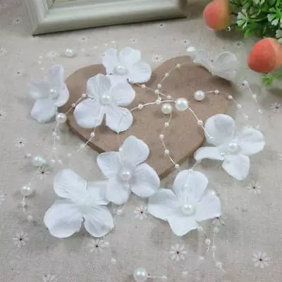 £2.93 • Buy Gorgeous Flowers Pearl Vine Bridal Floral Headband Hair Accessories Long Hair A