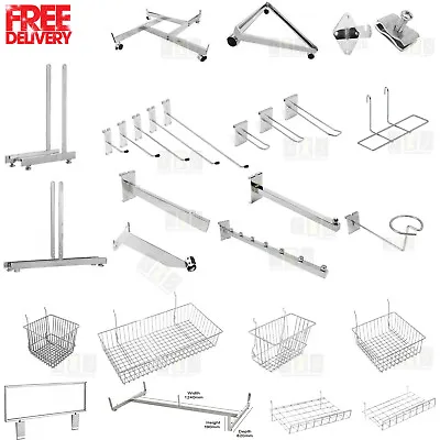 Grid Mesh Panel Chrome Retail Shop Display Panel Accessory Hook Arm Arms • £12.49