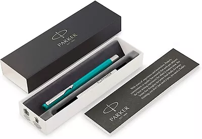 Parker Rollerball Pen Vector Rollerball Color Turquoise With Chrome - Black Font • $20.12