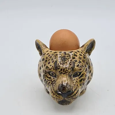 Quail Ceramics Cat Leopard Face Egg Cup Wildcat Themed Egg Holder Slight Damage • £7.49