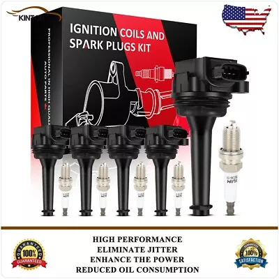 5 Ignition Coil & Spark Plug Kits For Volvo C70 S60 S80 V70 XC70 XC90 UF341 • $63.99