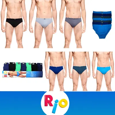 Mens Rio 7 Pairs Sexy Hipster Brief Cotton Underwear Jocks Black Briefs • $18.25