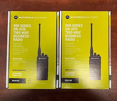 Brand New! Lot Of 2 Genuine Motorola RDU4100 Two Way Radio RDX + Charging Dock • $399.99