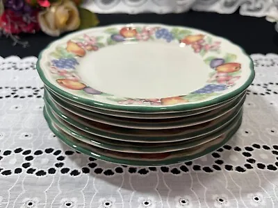 Set Of 6 Epoch  Market Day  Fruit Pattern Salad Plates 7 5/8  • $40