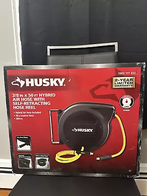 Husky Air Hose W Self Retracting Hose Reel 3/8 Inch X 50 Foot • $74.90