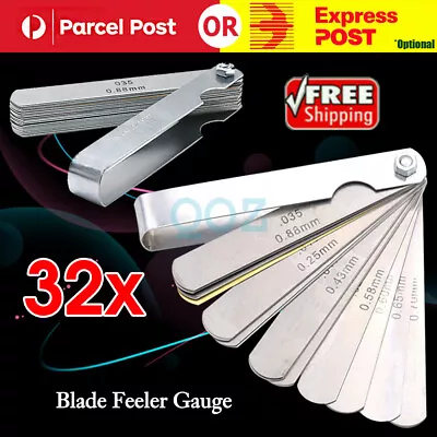 $5.38 • Buy 32 Blade Feeler Gauge Dual Marked MM/Inch Thickness Gap Metric Filler Tool Honda