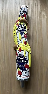 Pabst Blue Ribbon DELA DESO MELTING PIZZA ARTIST SERIES Hand Painted Tap Handle • $125