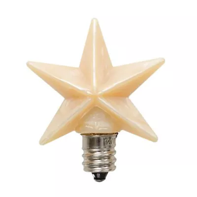 $4.99 • Buy 1.5  Medium Silicone Star Light Bulb - 3 Watt Candelabra - Cream Ivory Patriotic