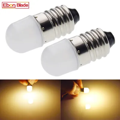 Warm White E10 Screw Mini Led Bulb Flashlight Lamp Torch Light 3V DC 2 D Cell • $2.99