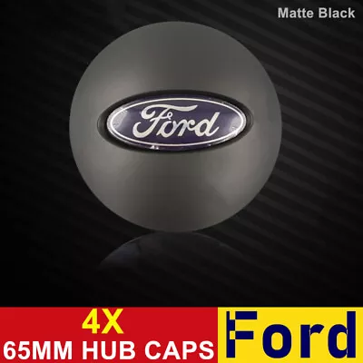 4X 65MM Wheel Centre Caps Hub Caps Car Rim Badge Emblem Matte Black Fits Ford AU • $28.99