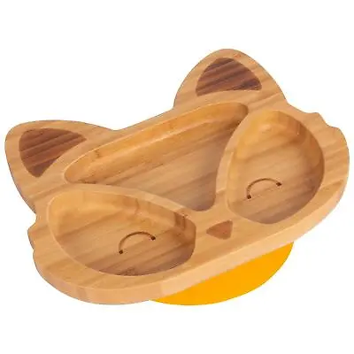 Tiny Dining Yellow Fox Bamboo Baby Suction Plate Toddler Weaning Feeding Set • £14